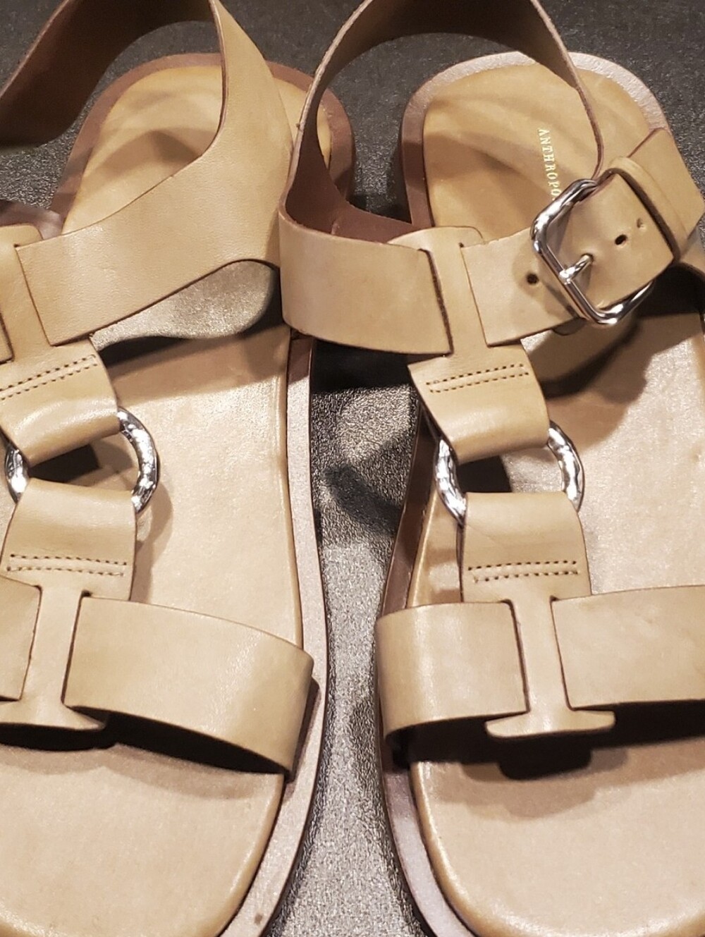 Anthropology Sandals Pea Green Size 40